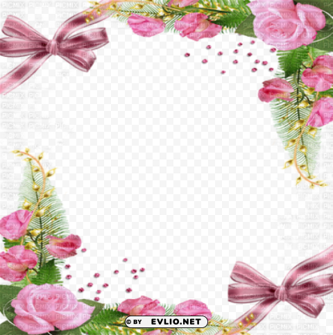 roses frame PNG Isolated Illustration with Clear Background PNG transparent with Clear Background ID 78b9018f