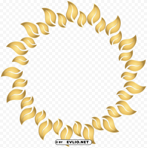 round frame deco gold PNG graphics with clear alpha channel selection