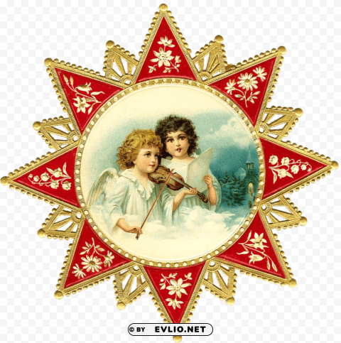 victorian vintage cherubins in a star PNG with clear background extensive compilation