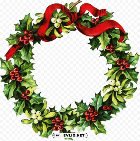 Vintage Christmas Wreath HighResolution PNG Isolated Artwork