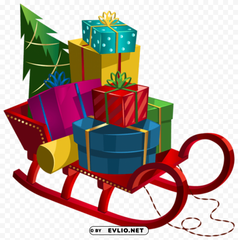 christmas sleigh with gifts clip-art PNG images with clear background