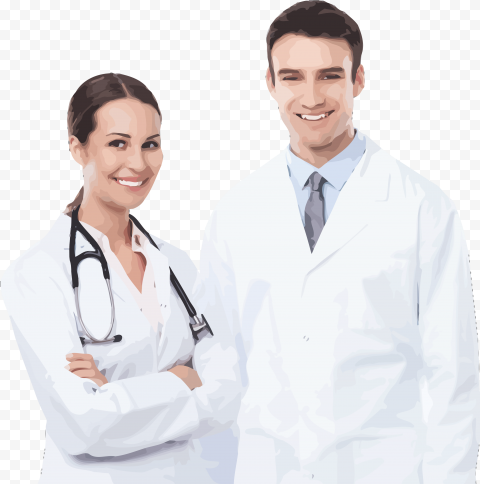 doctors and nurses picture - male and female doctor Clear Background PNG Isolated Subject