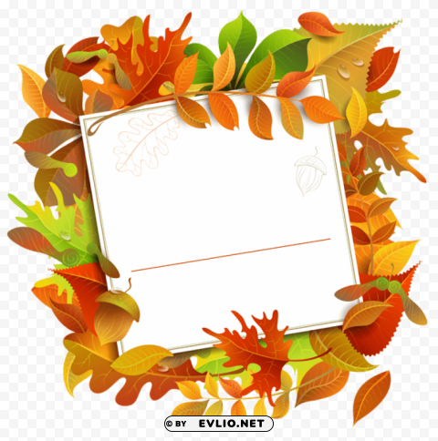 fall decorative blank with leaves PNG with alpha channel