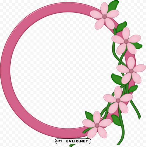 floral round frame PNG transparent designs for projects