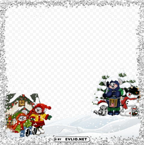 kids christmas frame Transparent Background Isolated PNG Design