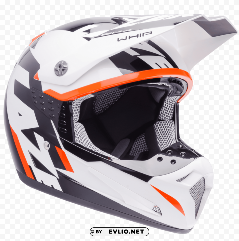 motorcycle helmet lazersmx whip white black orange PNG download free