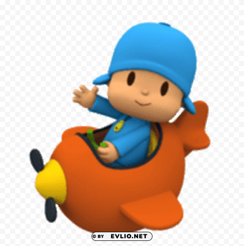 pocoyo in plane High Resolution PNG Isolated Illustration clipart png photo - 1c7d10eb