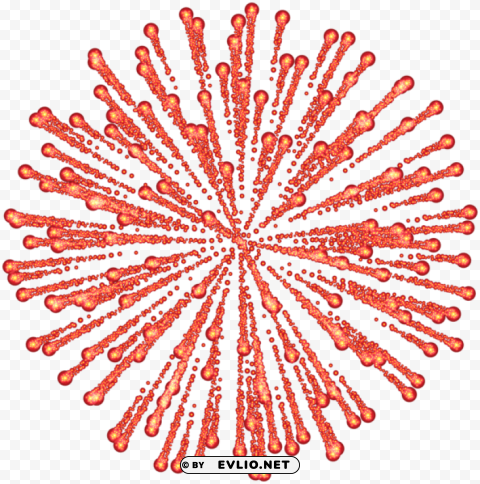 red firework Isolated Illustration on Transparent PNG
