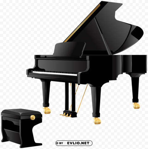 royal grand piano Transparent PNG Isolated Object Design