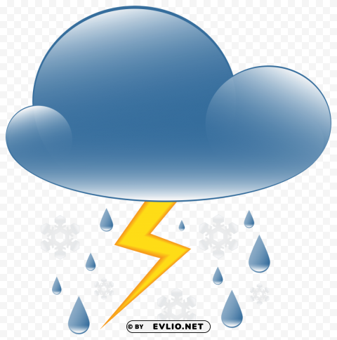 thunder rain and snow weather icon PNG photo