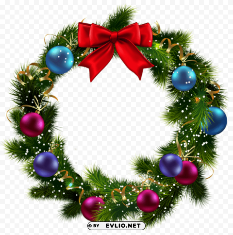  christmas decorated wreath Transparent Background Isolated PNG Design