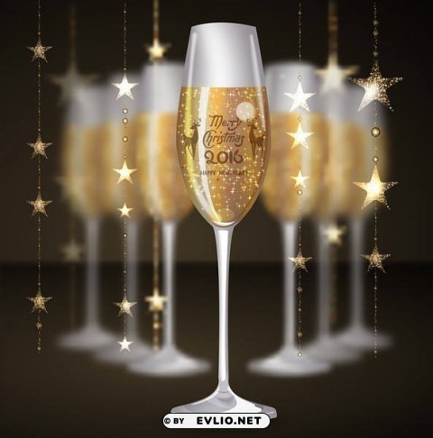 2016 champagne glasses PNG images with clear cutout