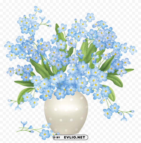 blue flowers vase Transparent PNG Isolated Illustrative Element