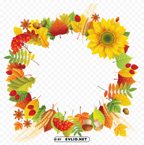 fall oval leaves decoration PNG transparent images for social media