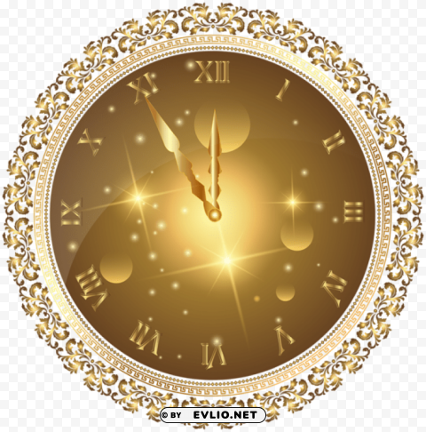 Gold New Years Clock Transparent PNG Images Database