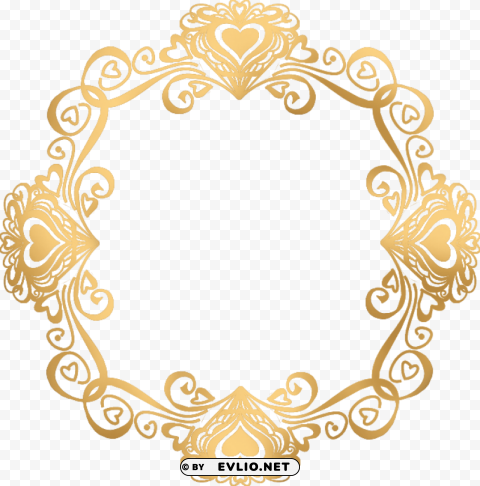 golden round frame Transparent PNG Isolated Item