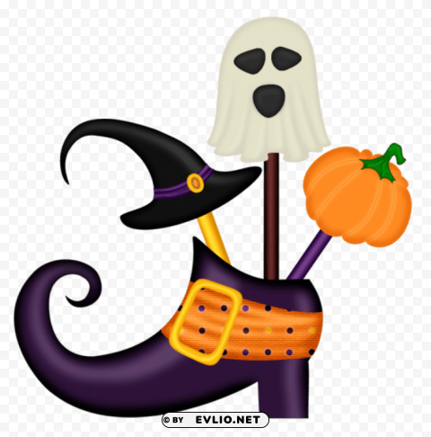 halloween witch shoe decor Transparent PNG Object Isolation