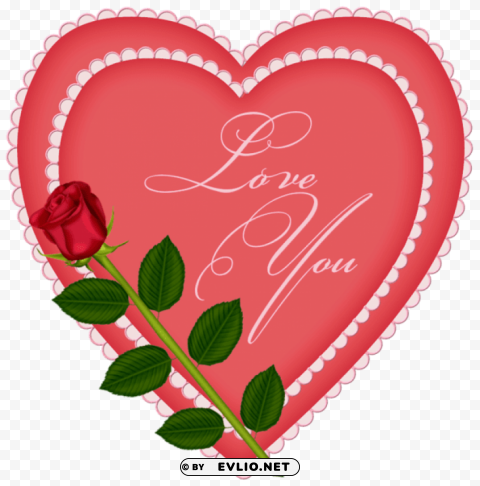 heart with rose PNG files with transparent elements wide collection