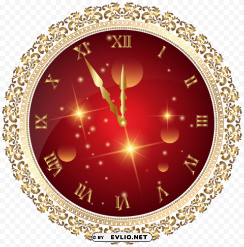 red new year's clock Transparent PNG images extensive gallery
