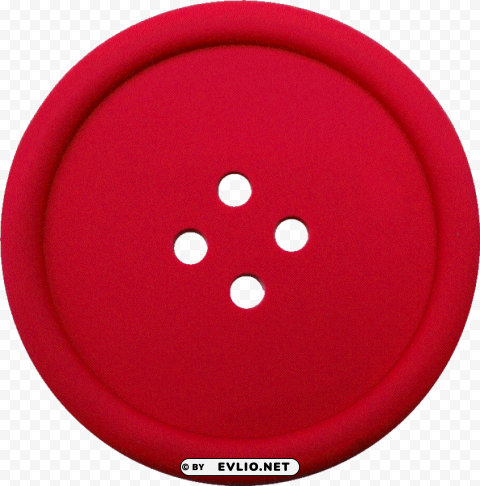 red sewing button with 4 hole Transparent Background Isolated PNG Design Element