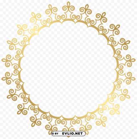 round gold border frame transparent PNG for use