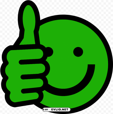 thumbs up emoji green PNG Graphic with Transparent Isolation
