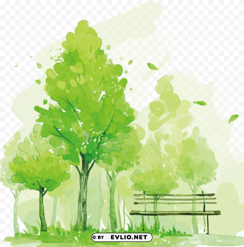 Tree Watercolor Vector PNG Picture