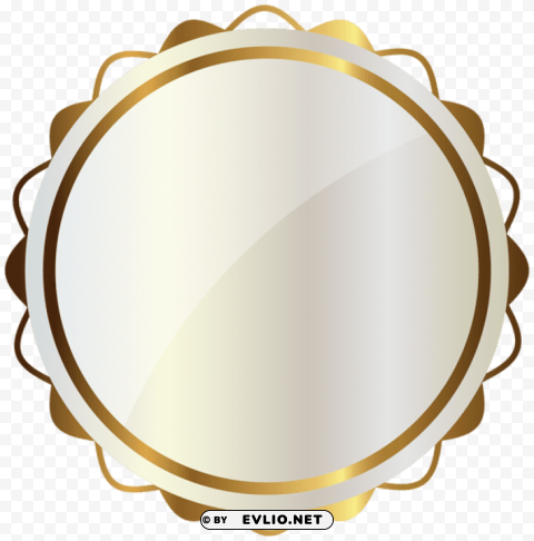 white seal with gold decorations PNG Graphic with Clear Isolation