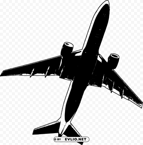 flying airplane t shirt plane jet airliner silhouette PNG Graphic with Transparent Background Isolation