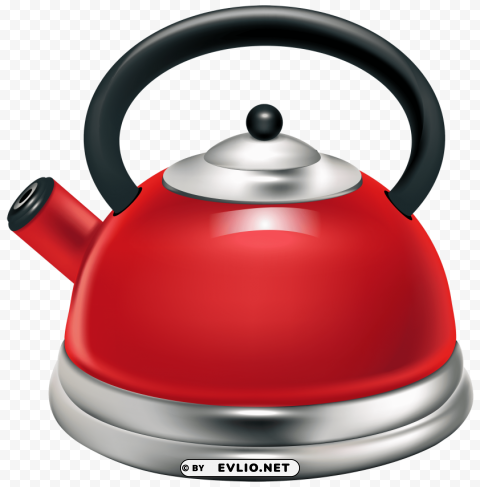 red kettle PNG Image with Isolated Subject