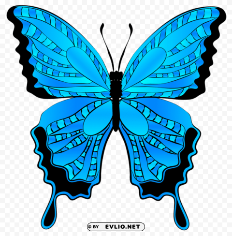 Blue Butterfly Isolated Icon On Transparent Background PNG