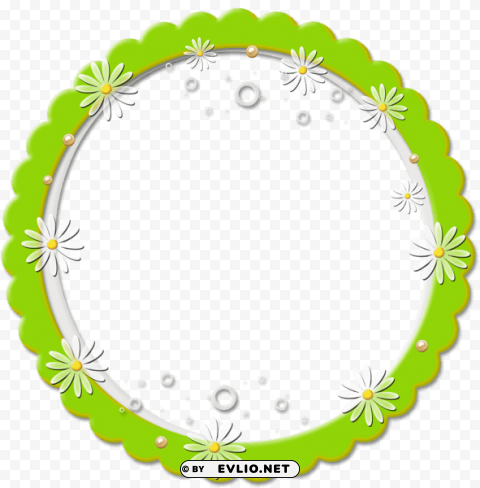 cute round daisy frame Transparent PNG Isolated Illustrative Element