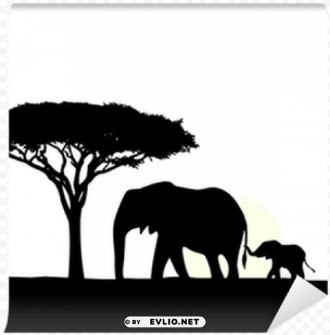 free baby elephant silhouette vector Clear Background PNG Isolated Design