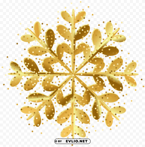 golden snowflake PNG transparent graphics comprehensive assortment
