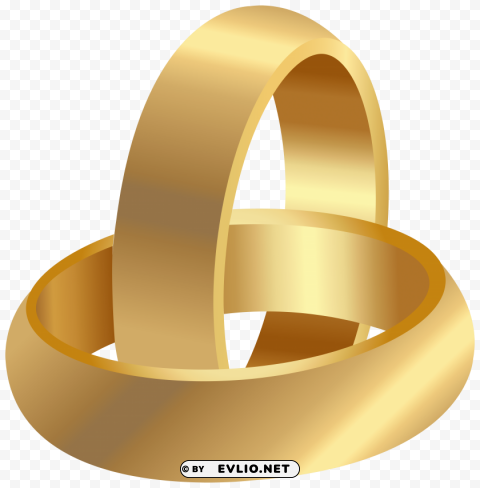 golden wedding rings Transparent Background PNG Isolated Icon