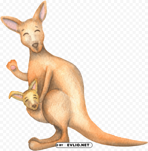 kangaroo cute Isolated Design Element in PNG Format