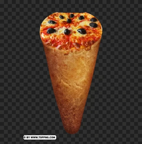 Margherita Pizza Cone With Crispy Crust HD PNG Free Transparent