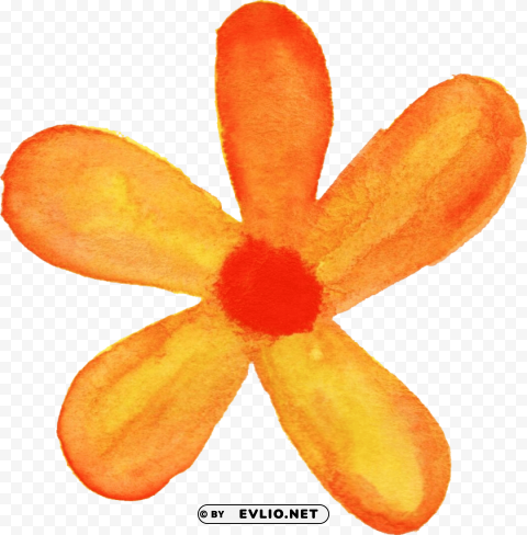 Orange Flower Watercolor PNG Download Free