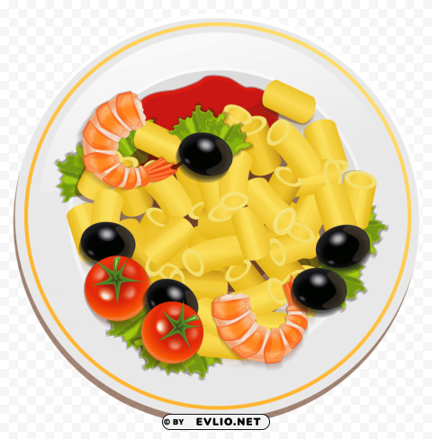 pasta with shrimps PNG images with clear alpha channel