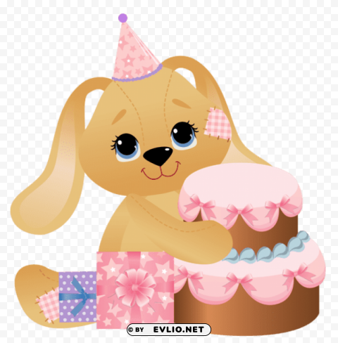 Pink Birthday Bunny Clear PNG Pictures Package