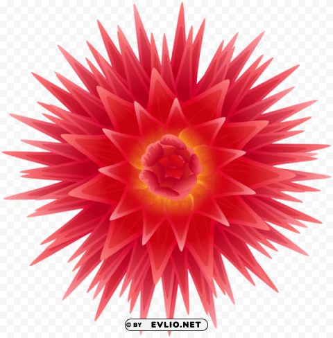 PNG image of red flower deco PNG images free download transparent background with a clear background - Image ID 2b71e1a4