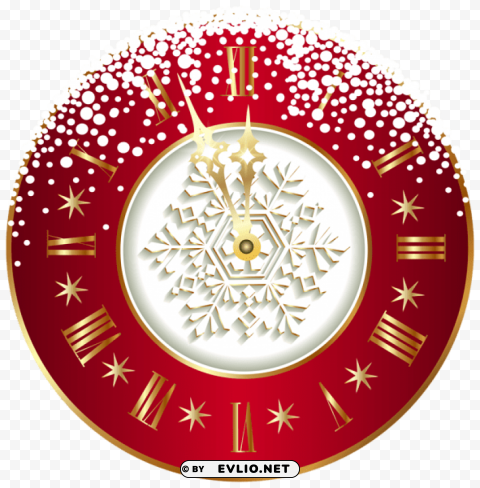 Red New Year Clock Transparent PNG Images Complete Library