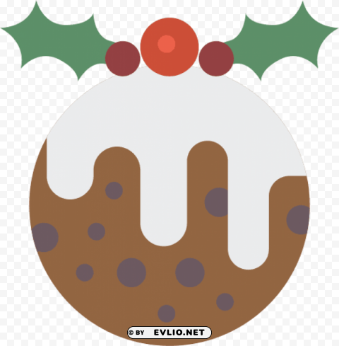 christmas christmas pudding dessert xmas icon - christmas pudding icon Transparent Background PNG Isolated Illustration