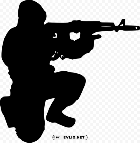 soldier silhouette Isolated Item on Transparent PNG Format