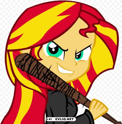 sunset shimmer the walking dead Isolated Character in Transparent Background PNG