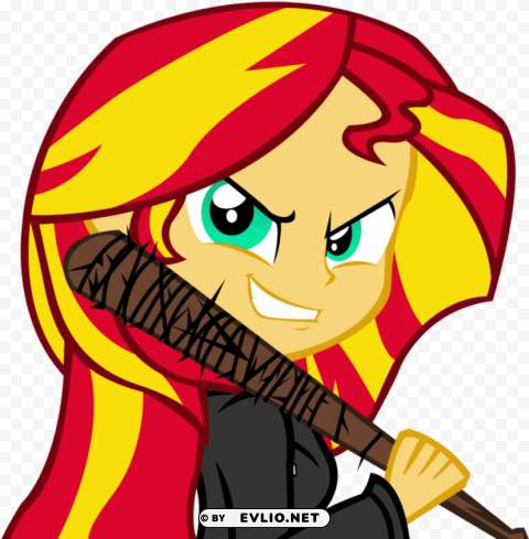 Sunset Shimmer The Walking Dead Isolated Character In Transparent Background PNG