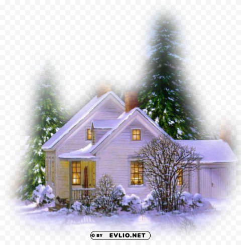 Winnter House Transparent PNG Isolated Graphic Design