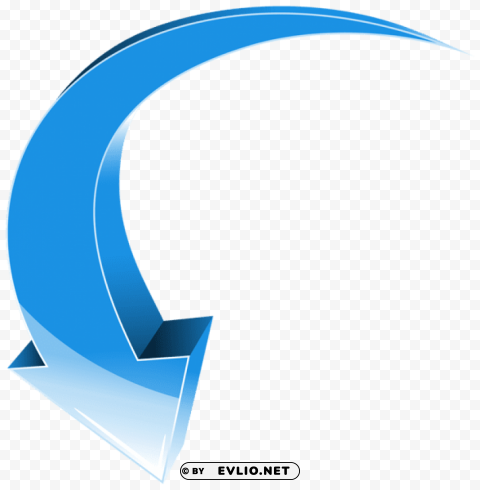 arrow blue down Isolated Illustration on Transparent PNG