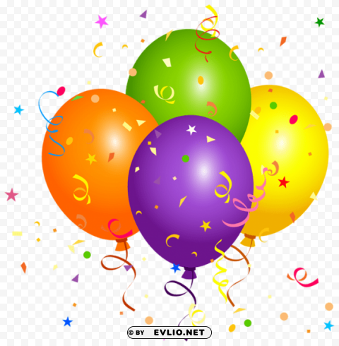 balloons with confetti PNG pictures with no backdrop needed