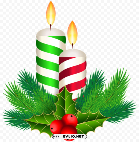 christmas candles decoration PNG transparent pictures for projects